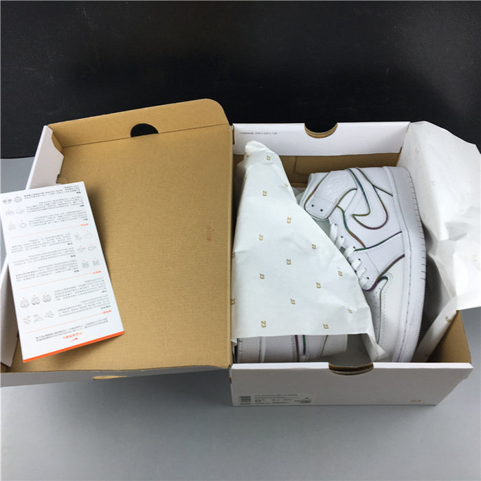 Jordan1 Mid Iridescent Reflective White CK6587-100