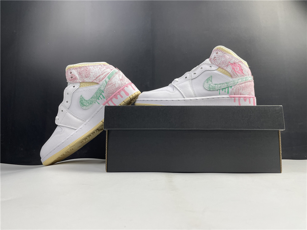 Jordan1 Mid Paint Drip DD1666-100