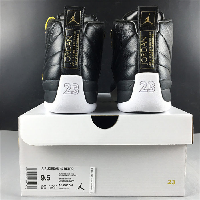 Jordan 12 Retro Black Metallic Gold White AO6068-007