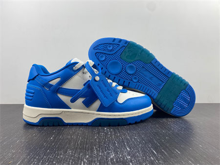 OFF-WHITE Out Of Office OOO Low Tops White Blue OMIA189F22LEA0014501